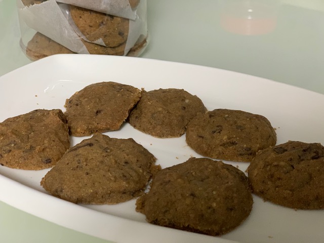 famous foodscream chocolate cookies with almond nuts